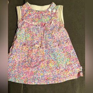 Molo Girls Multicolor Polka Dot Ruffle  Dress - Pink Base